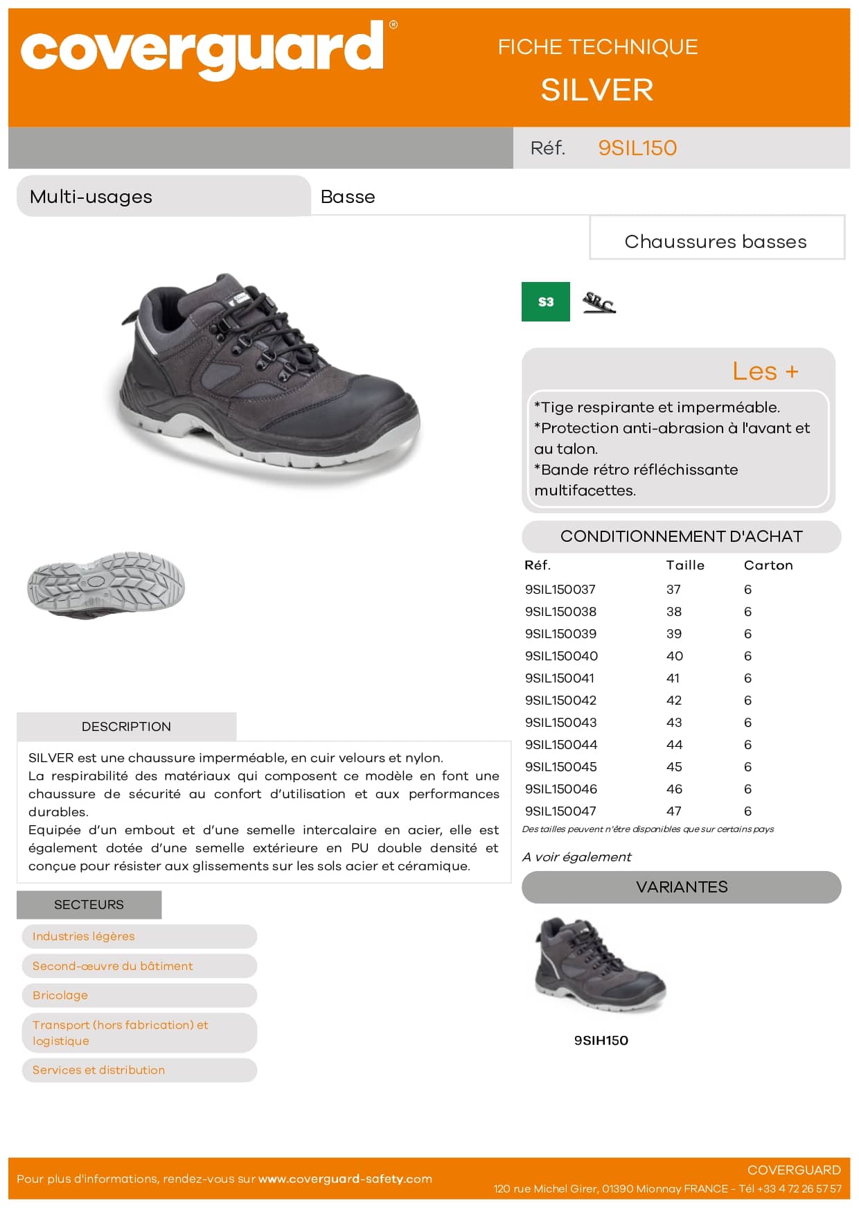 Chaussure de sécurité SILVER basse