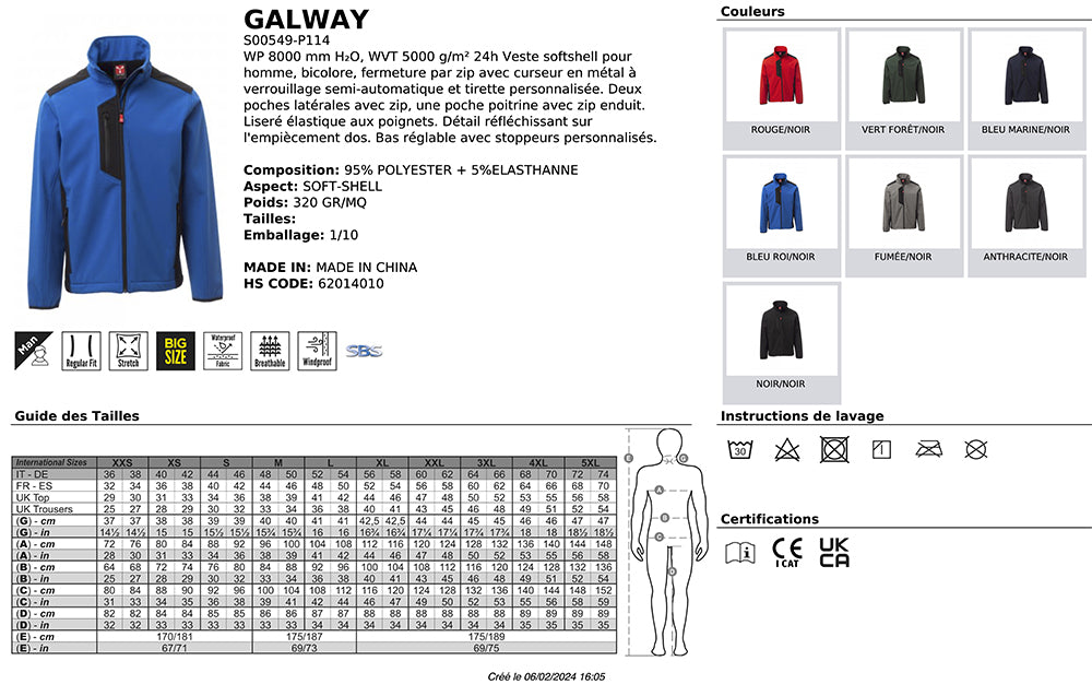 Veste Soft-Shell GALWAY