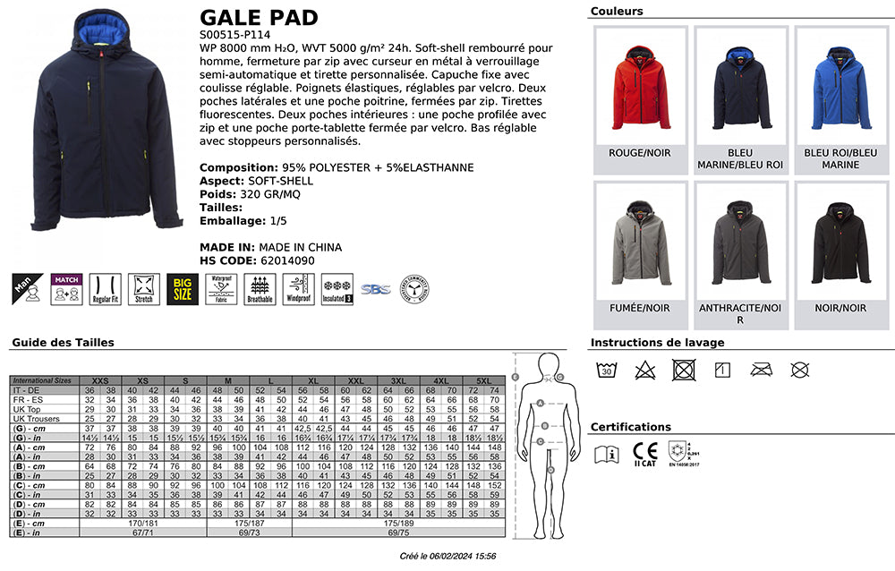 Veste Soft-shell rembourré GALE PAD