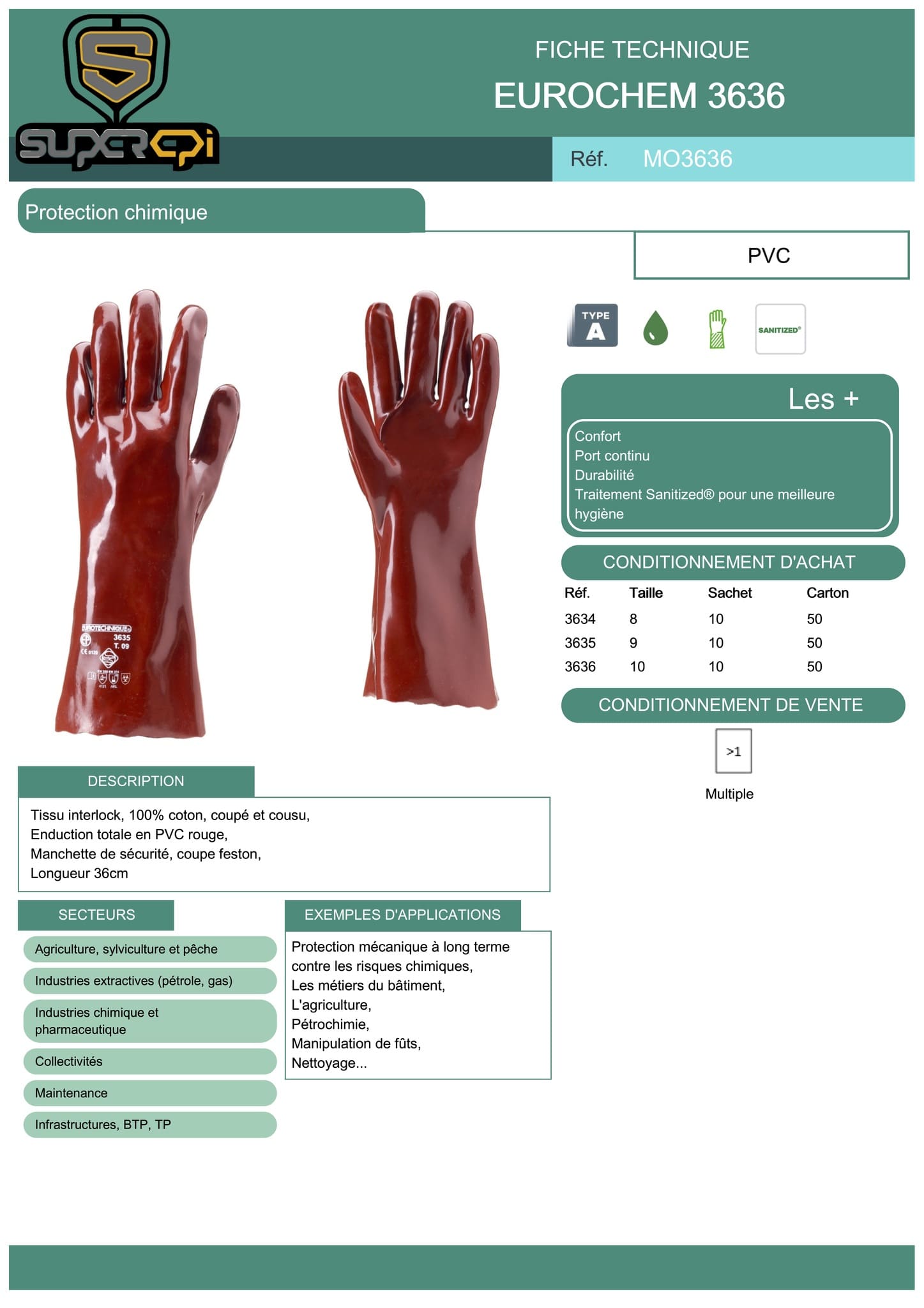 Les gants Eurochem 3636 sont des gants jetables en nitrile de haute qualité, spécialement conçus pour une utilisation professionnelle dans des environnements médicaux, alimentaires, industriels et domestiques. Ce pack de 50 gants offre une solution pratique pour une utilisation à long terme, que ce soit pour des tâches quotidiennes ou des projets plus exigeants.