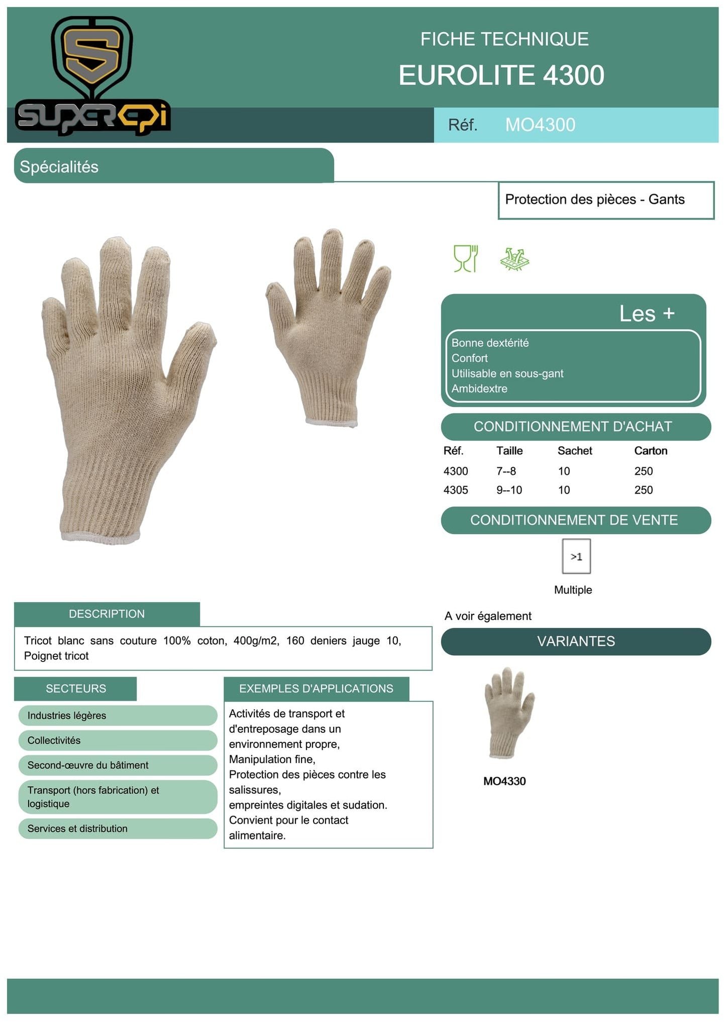 Les gants Eurolite 4300 sont une option de qualité supérieure pour ceux qui ont besoin de gants de travail fiables et durables. Fabriqués à partir de cuir de vachette pleine fleur, ces gants offrent une excellente résistance à l'abrasion et une protection accrue contre les éclats de métal et autres dangers potentiels sur le lieu de travail.