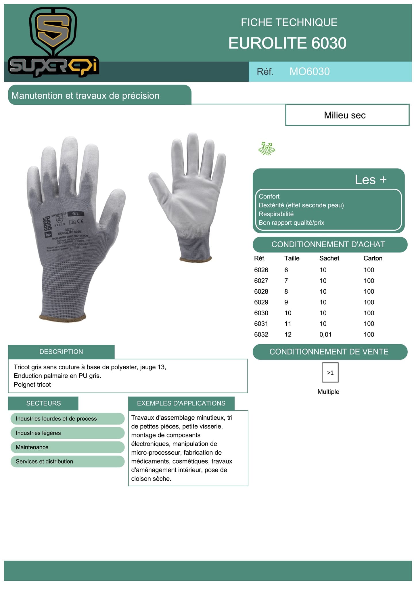 Le pack de 100 gants Eurolite 6030 est un choix idéal pour les entreprises qui ont besoin d'un stock de gants de qualité supérieure pour leur personnel. Fabriqués à partir de cuir de vachette de première qualité, ces gants offrent une résistance accrue à l'abrasion et aux coupures, ainsi qu'une protection accrue contre les éclats de métal et autres dangers potentiels sur le lieu de travail.