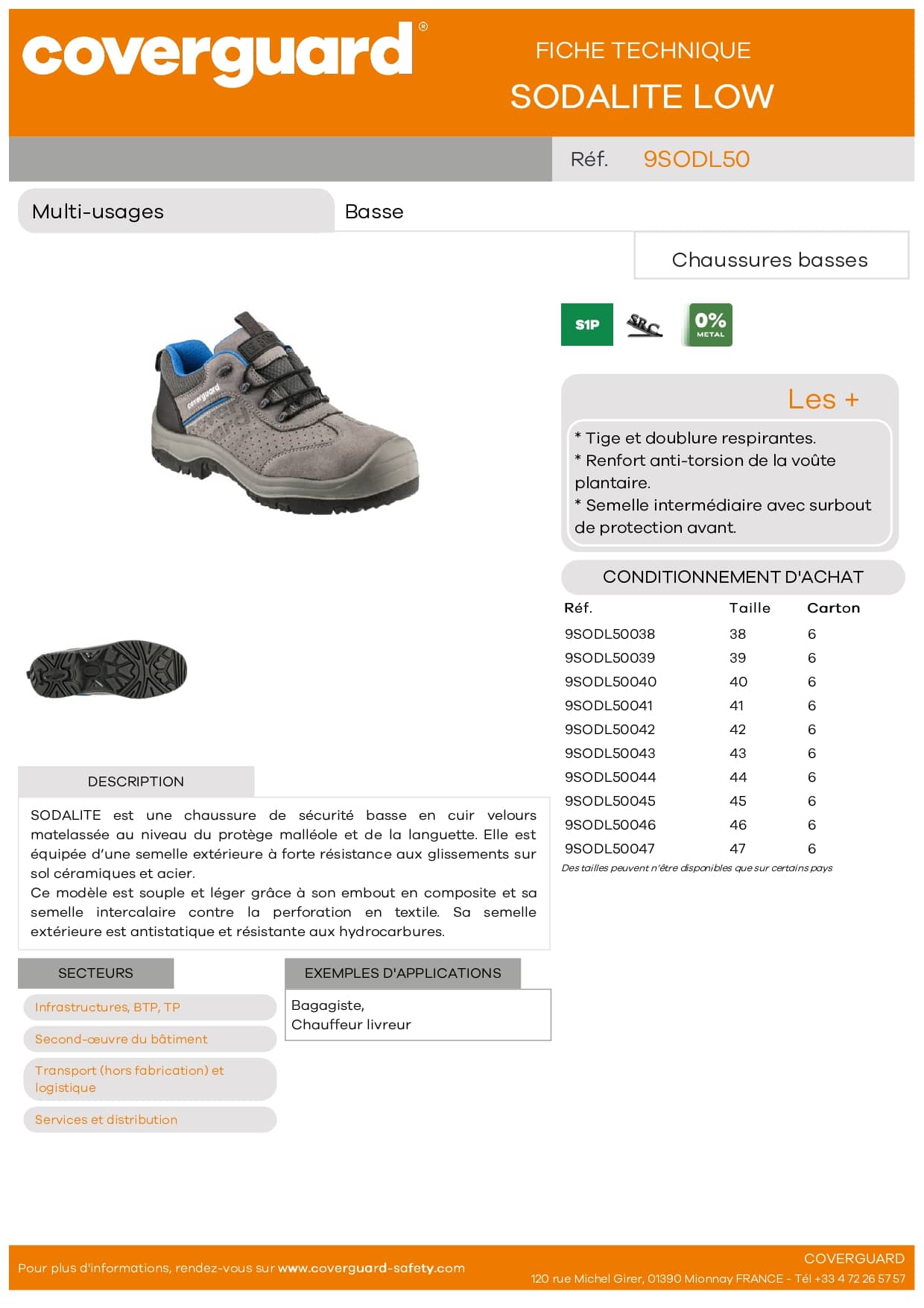 Chaussure de sécurité SODALITE Basse