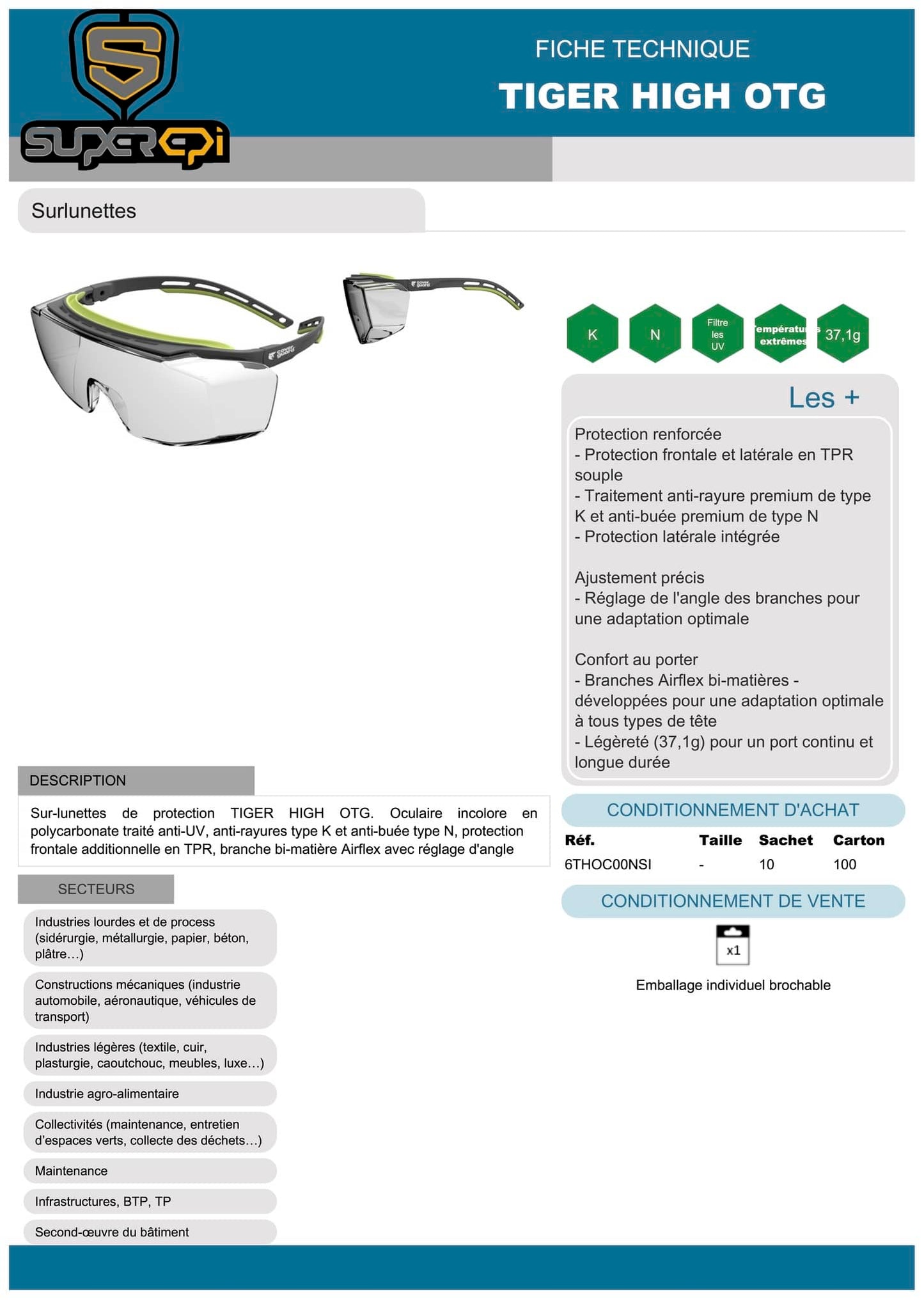 Sur-lunettes de protection / 10