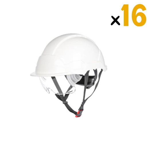 Le pack de 16 casques de sécurité PHOENIX PRO blanc non ventilé est idéal pour les environnements industriels exigeants. Ce casque offre une grande résistance aux déformations latérales, aux projections de métal en fusion et aux basses températures allant jusqu'à -30°C.