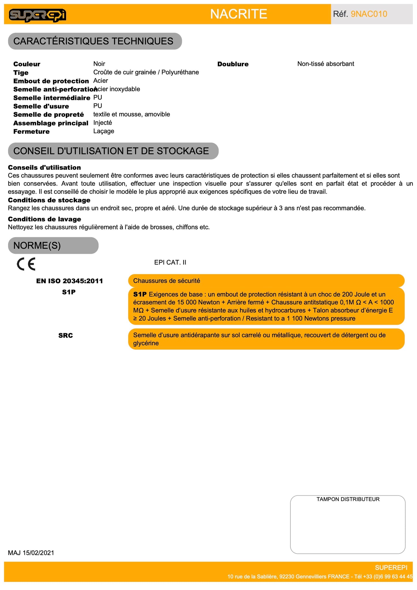 Notre chaussure de sécurité montante en cuir est conçue pour offrir une protection optimale et un confort durable dans une variété de situations professionnelles. Fabriquée à partir de cuir de haute qualité, elle est résistante à l'eau et à l'abrasion, et offre une excellente durabilité.