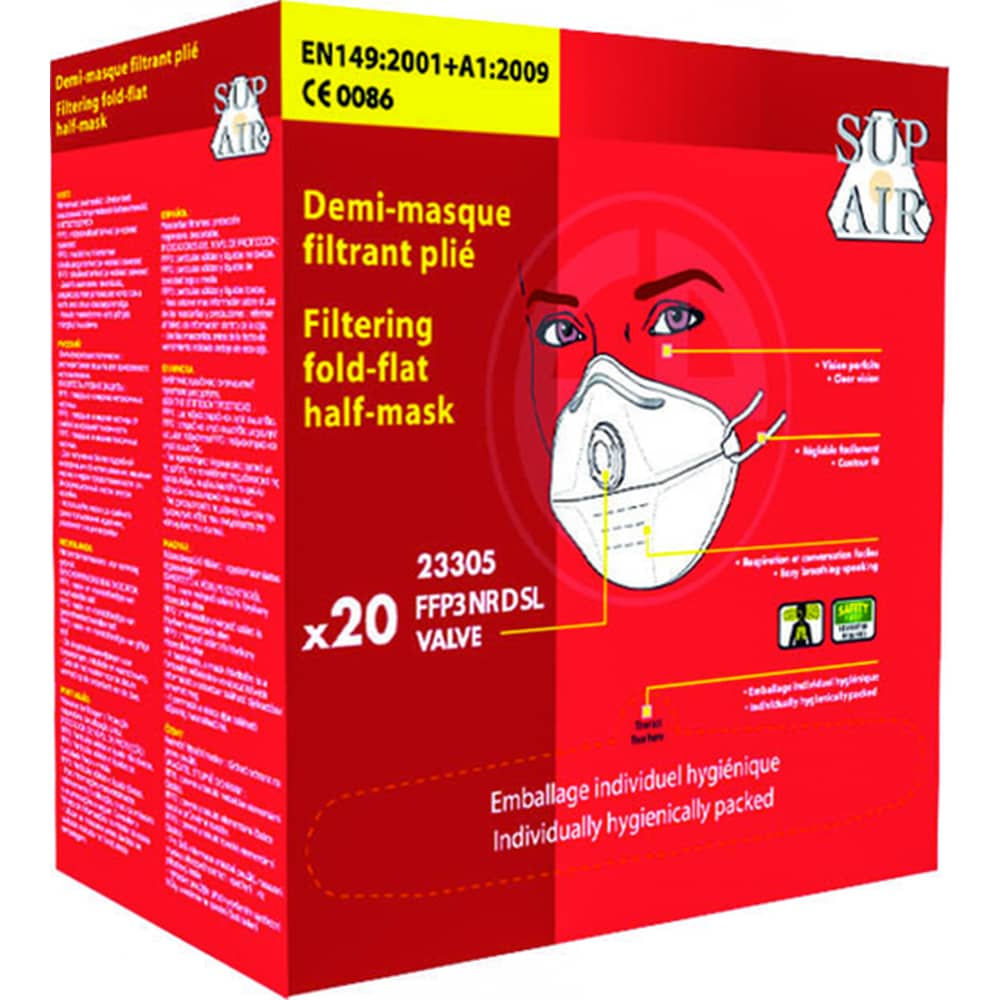 Le Demi-masque Respiratoire FFP3 Pack de 240 est un équipement de protection individuelle (EPI) pliable et facile à ranger. Fabriqué en polypropylène non tissé, il assure une filtration efficace des particules et des aérosols. Équipé d'un élastique de serrage en caoutchouc synthétique sans latex et d'une barrette nasale réglable, ce masque assure un ajustement parfait sur le visage.