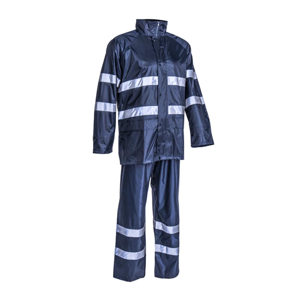 L'ensemble de pluie Rainet est un choix idéal pour rester au sec et confortable lors de journées pluvieuses. Fabriqué à partir de 100% polyester enduit PVC souple de 200g/m2, il offre une protection imperméable contre les intempéries.