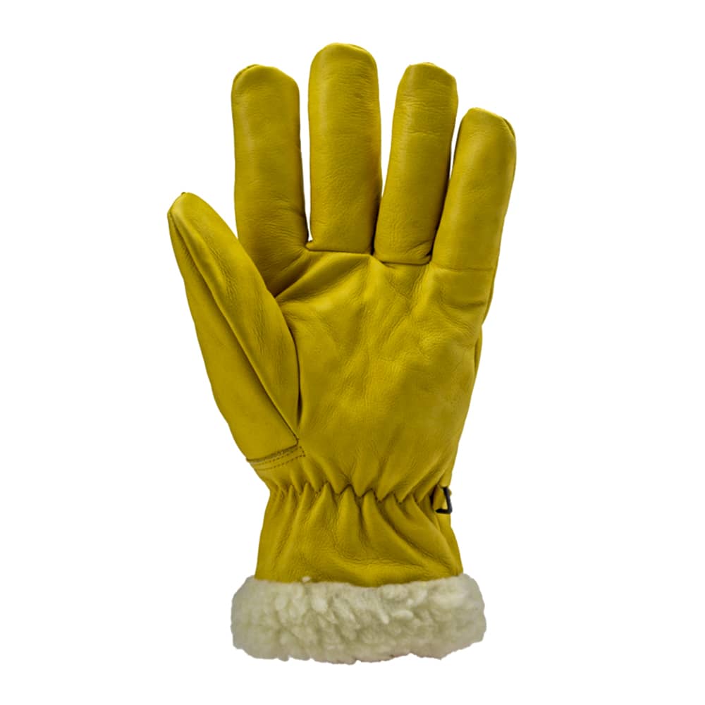 Le pack de 6 gants Eurowinter Islande est parfait pour ceux qui travaillent dans des environnements froids et nécessitent une protection thermique fiable. Ces gants sont fabriqués en cuir de vachette pleine fleur jaune de haute qualité, associé à une fourrure synthétique en polyamide pour offrir une isolation supplémentaire.