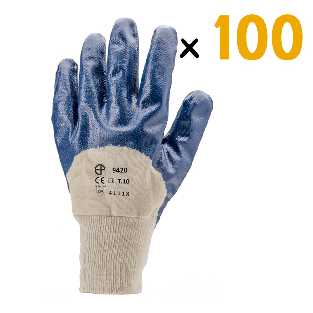 Le Pack de 100 Gants EUROSTRONG 9420 est le choix idéal pour les travaux de manutention générale et lourde, ainsi que pour les secteurs industriels tels que l'exploitation minière, les infrastructures, le BTP, le TP, le second-œuvre du bâtiment, ainsi que pour le transport et la logistique en dehors de la fabrication. Chaque paire de gants est fabriquée en coton jersey, ce qui les rend confortables à porter pendant de longues périodes. 